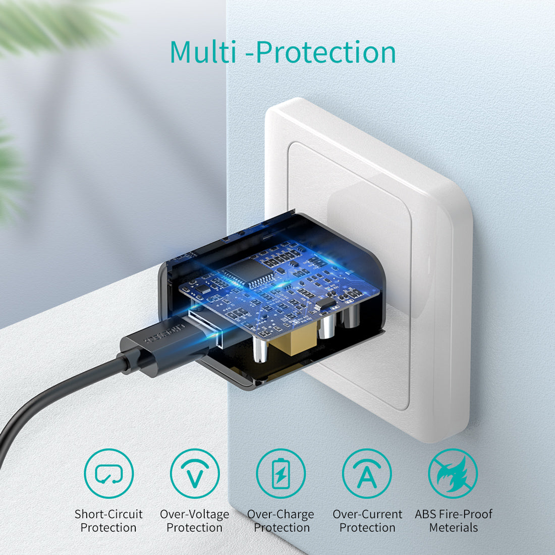 Cargador Rápido de Pared USB 18W, Q5003