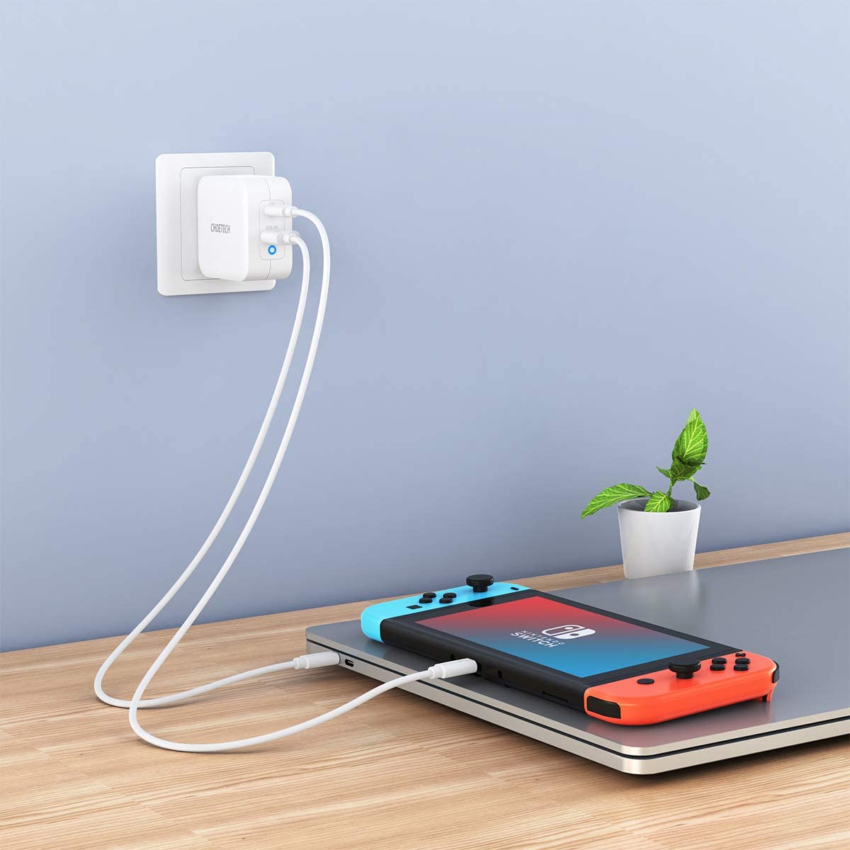 Cargador Rápido de Pared (GaN) PD 65W, PD8002