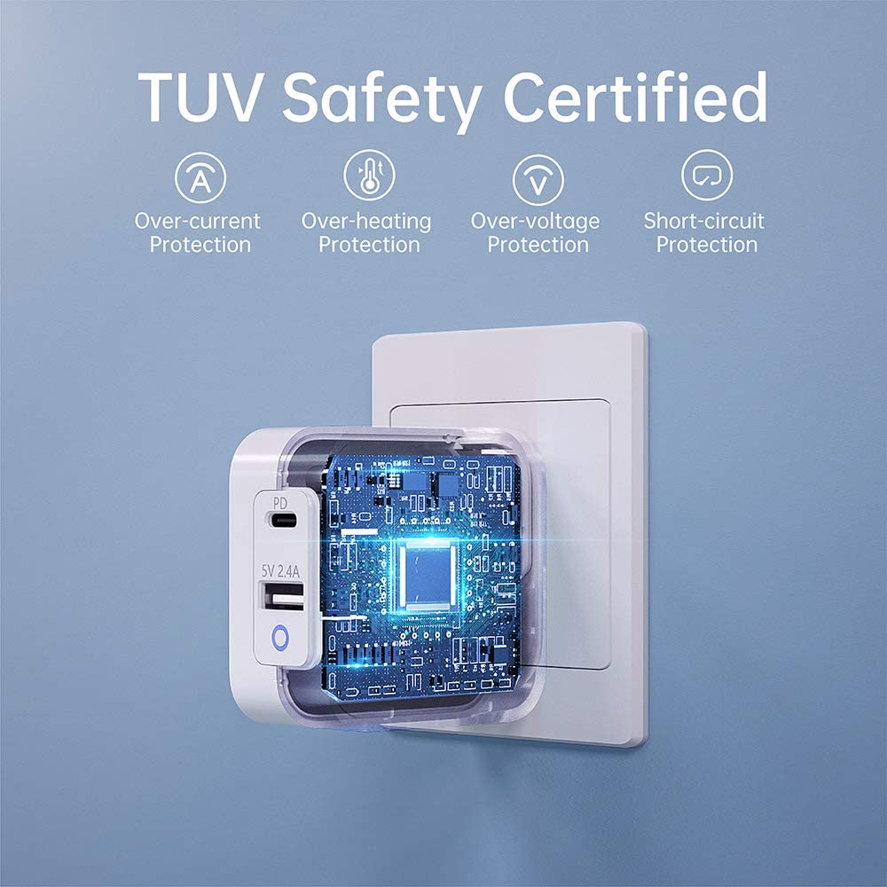Cargador Rápido de Pared (GaN) PD 65W, PD8002
