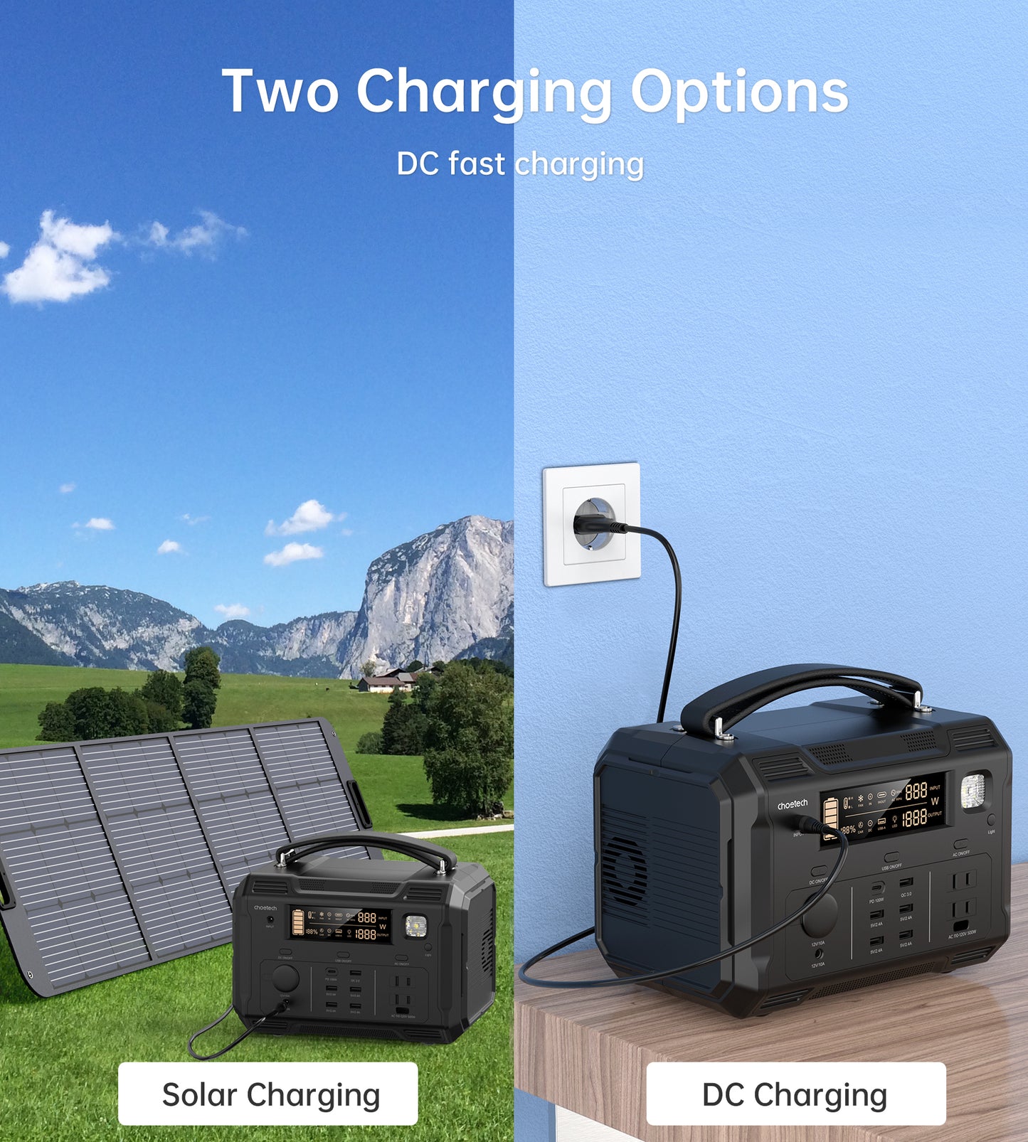 Estación de energía portátil 500W, BS004 🌿