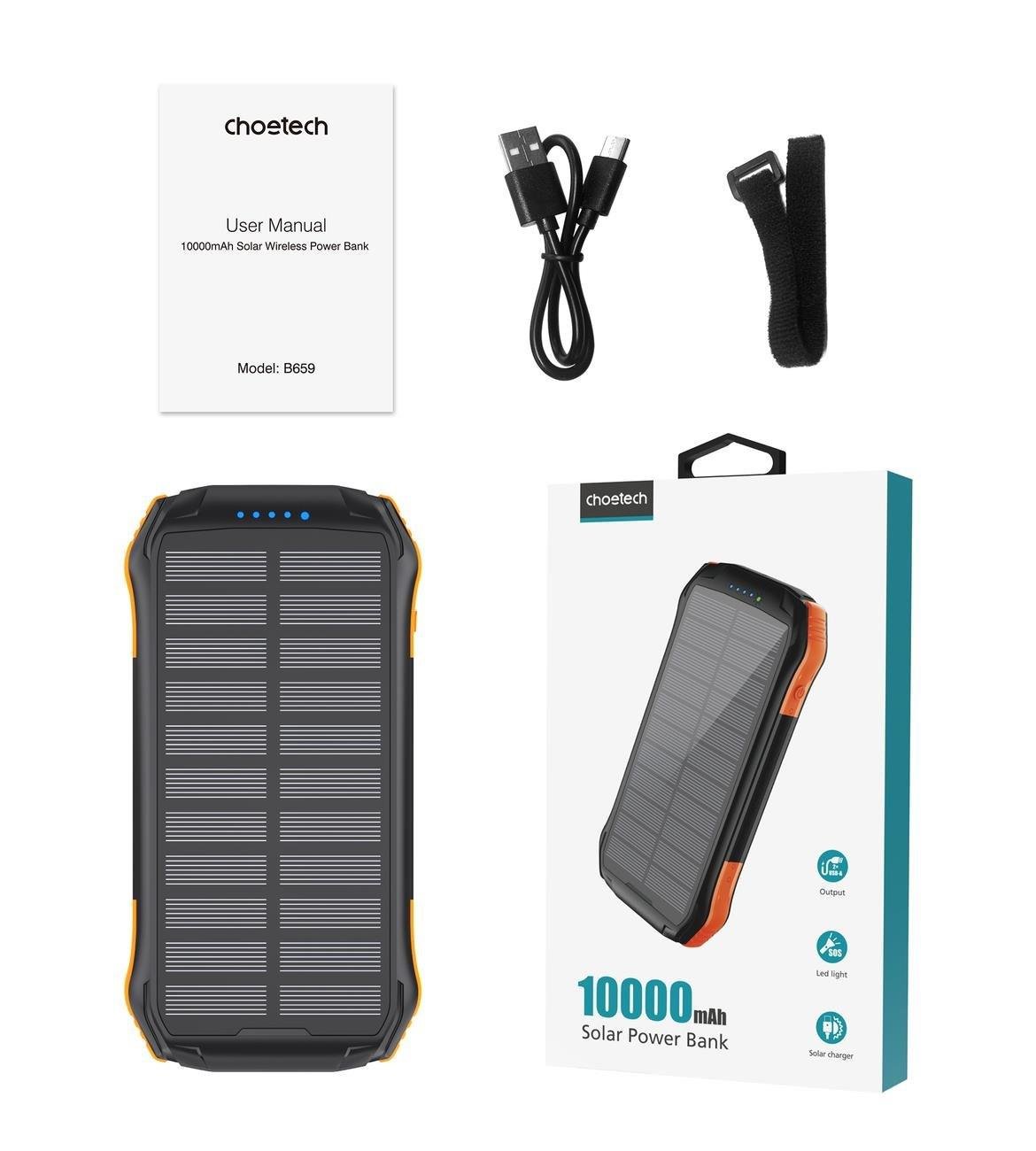 Batería 10.000mah Solar, B659 🌿