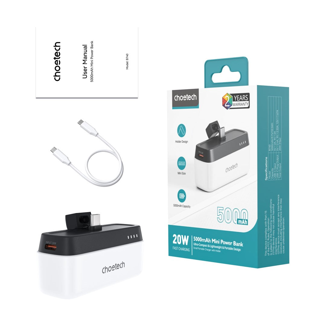 Batería 5.000mah tipo C, B740 blanca