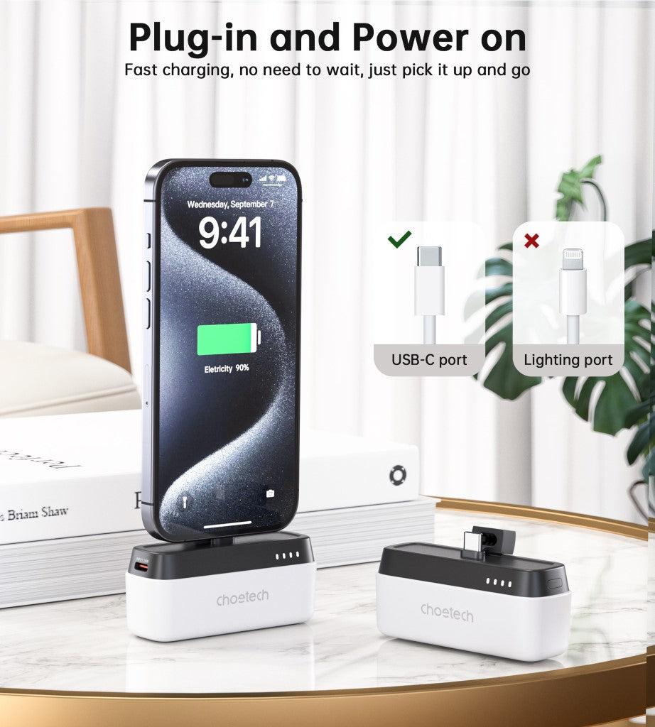 Batería 5.000mah tipo C, B740 blanca