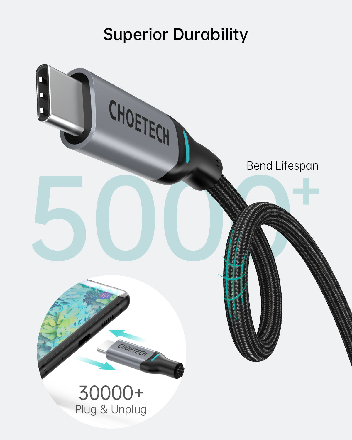 Cable USB Tipo C a Tipo C, Nylon 1.8MT, XCC1002