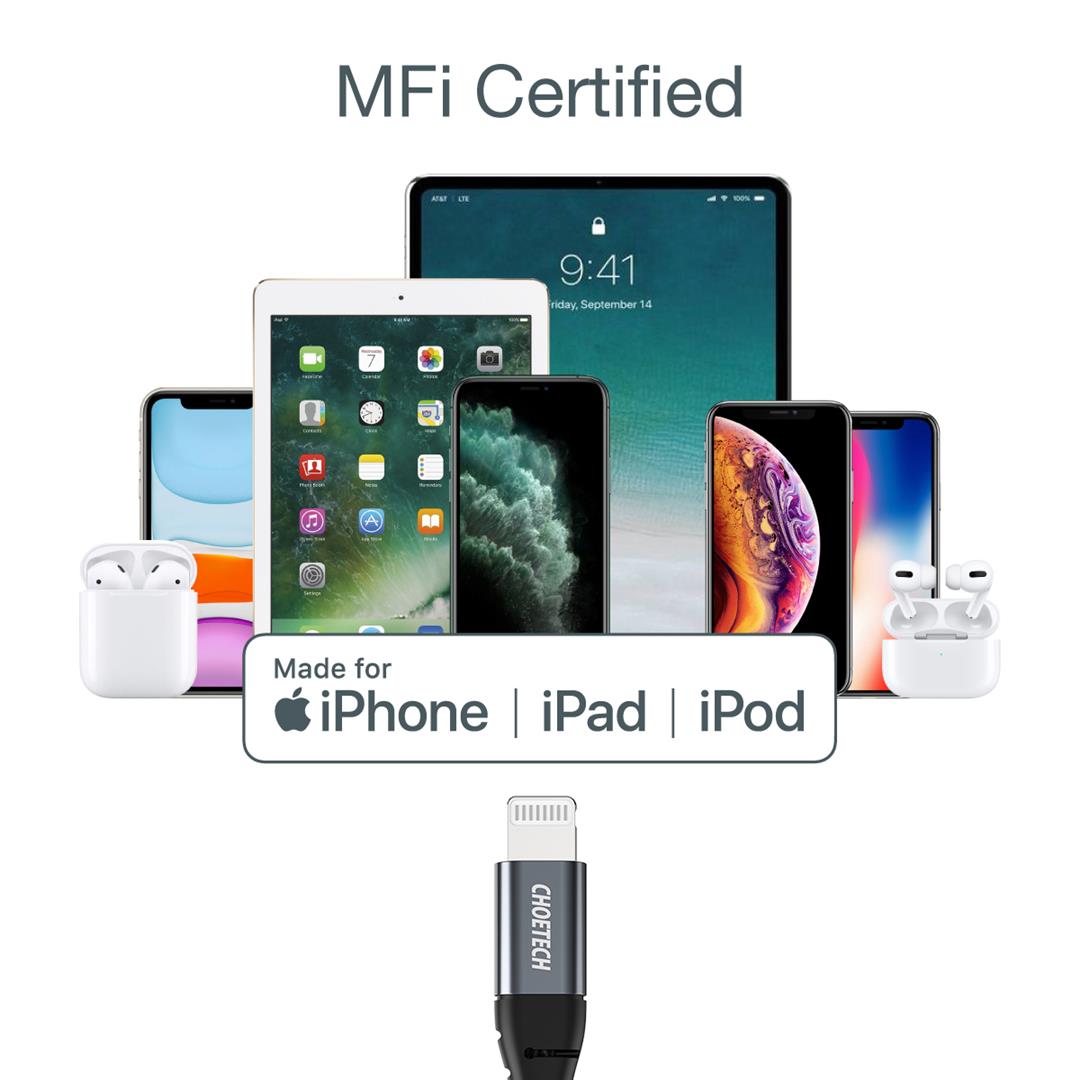 Cable Lightning a USB-C (Certif. MFi) 1.2mts, IP0039 NG