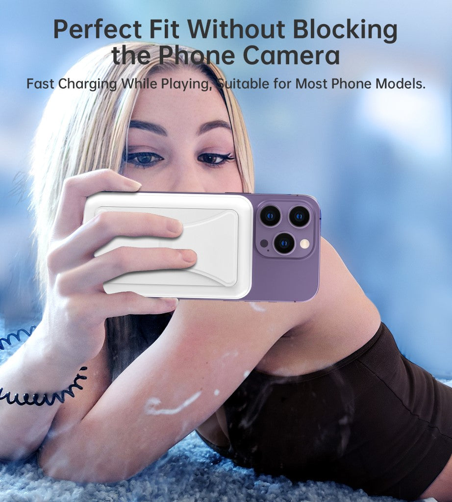 Batería 10.000mah inalámb/magnét. p/ iPhone, B663 blanco