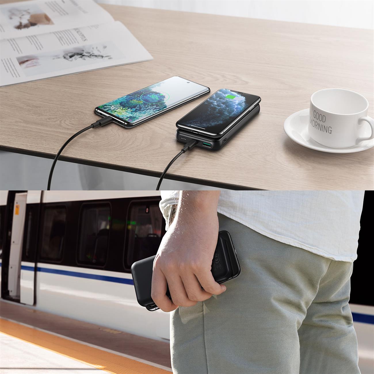 Batería 10.000mah inalámbrica/rápida USB y C, B650
